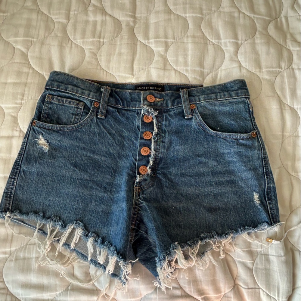 Lucky Brand Blue Distressed Jean Shorts